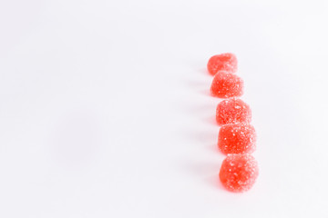  Bright tasty marmalade on a white background