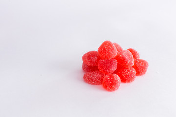  Bright tasty marmalade on a white background