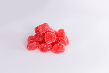  Bright tasty marmalade on a white background