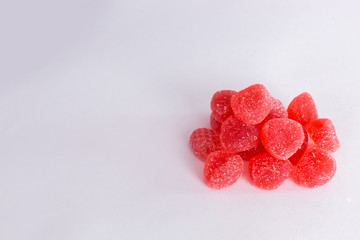  Bright tasty marmalade on a white background