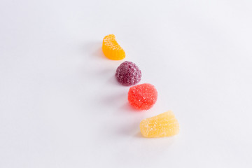  Bright tasty marmalade on a white background