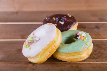 donut on wooden background