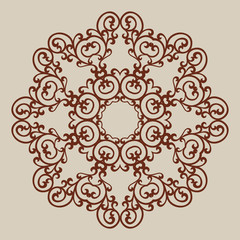 Geometric ornament. The template pattern for decorative round panel. A picture suitable for paper cutting, printing, laser cutting or engraving wood, metal, stencil manufacturing