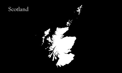 Map Of Scotland Alpha Channel On Black Background 3D illustration