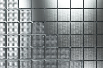 Futuristic industrial background made from brushed square metal shapes