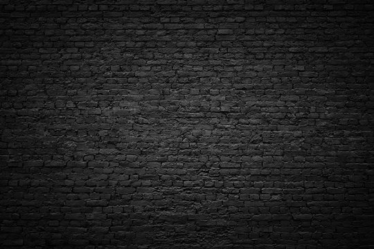 black brick wall, dark background for design
