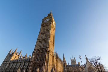 Fototapeta na wymiar Big Ben at the houses of Parliament in London