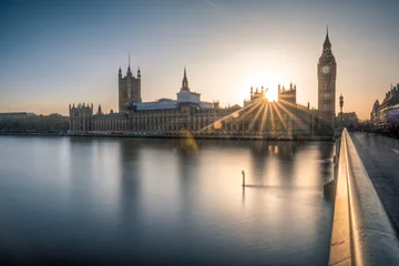Foto op Canvas Big Ben and the houses of Parliament in London at dusk © ex_flow