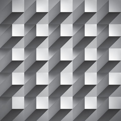 Volume realistic vector abstraction, cubes with shadow, gray geometric, design wallpaper