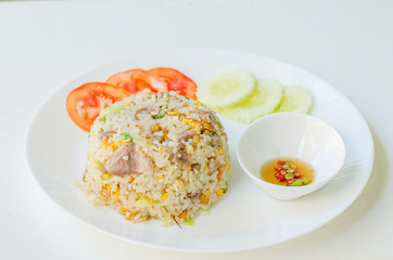 Fototapeta na wymiar Fried rice with Shrimp, Thai food.