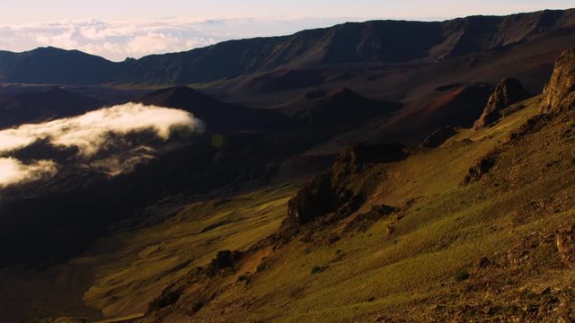 Timelapse of Clouds Forming Above Volcanic Valley, Haleakala National Park Hawaii