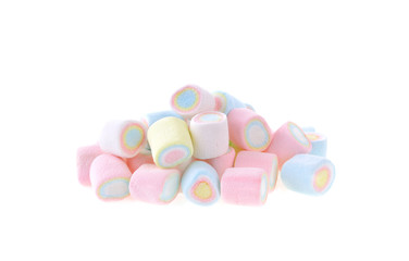 Fototapeta na wymiar marshmallow on white background