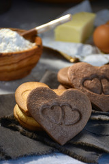 Homemade heart shaped cookies.