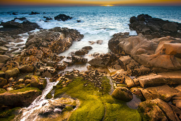 Rocks on the Atlantic coast in Europe - 141733674