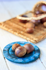 Chestnuts on plate