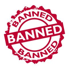 Banned stamp sign seal logo