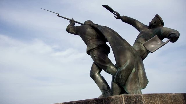A monument to paratroopers of the Second World War in Theodosy