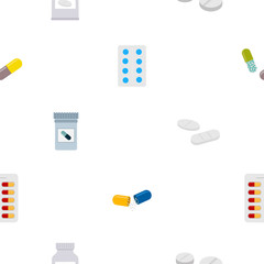 seamless pattern with  drugs pills and capsules for your design