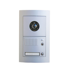 Video intercom equipment on white background, clipping path included.