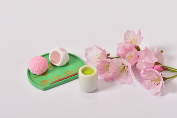Obraz na płótnie Canvas 桜と桜餅の玩具