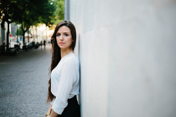 Beautiful woman posing at camera