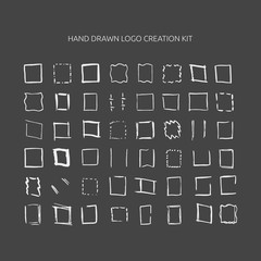 Hand drawn logo creation kit.