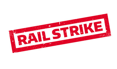 Rail Strike rubber stamp. Grunge design with dust scratches. Effects can be easily removed for a clean, crisp look. Color is easily changed.