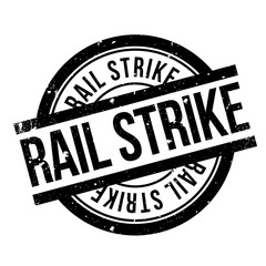 Rail Strike rubber stamp. Grunge design with dust scratches. Effects can be easily removed for a clean, crisp look. Color is easily changed.