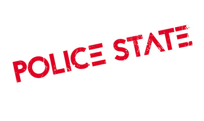 Police State rubber stamp. Grunge design with dust scratches. Effects can be easily removed for a clean, crisp look. Color is easily changed.