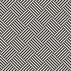 Repeating Geometric Stripes Tiling. Vector Seamless Monochrome Pattern