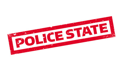 Police State rubber stamp. Grunge design with dust scratches. Effects can be easily removed for a clean, crisp look. Color is easily changed.