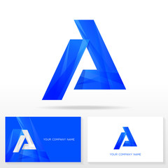 Letter A logo icon design template elements. Business card templates.