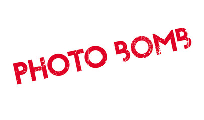 Photo Bomb rubber stamp. Grunge design with dust scratches. Effects can be easily removed for a clean, crisp look. Color is easily changed.