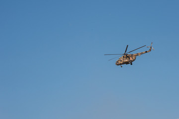 Fototapeta na wymiar Helicopter in the air