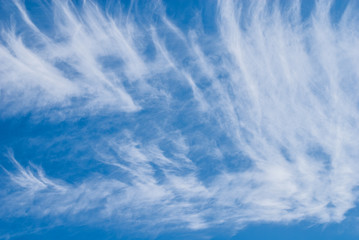 Strange clouds in the blue sky