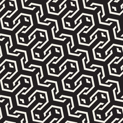 Vector Seamless Interlacing Lines Pattern. Repeating Geometric Background With Hexagonal Lattice.