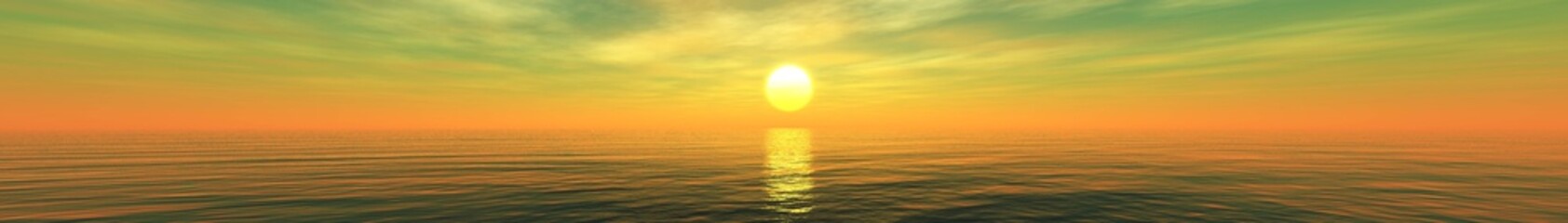 Naklejka na ściany i meble Panorama of sea sunset, sunrise. Baner. 