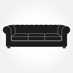 Sofa icon. Vintage or retro sofa. Furniture icon. Vector illustration.