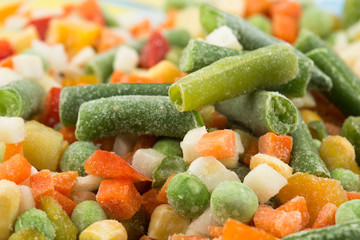 Frozen vegetables background