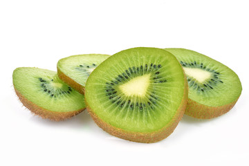 Juicy kiwi fruit on white background