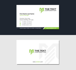 corporate business card with the letter M