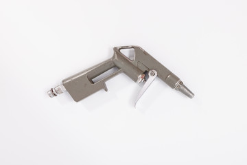 Metalwork tool pneumatic gun on white background. Isolate