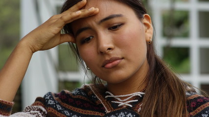 Worried Teen With Headache Or Fever