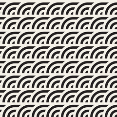 Seamless monochrome geometric pattern. Abstract geometric background. Stylish vector rounded lines print