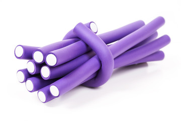 Hair curlers on a white background