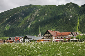 Fototapeta na wymiar View of Mayrhofen. Valley Zillertal. Tirol. Austria