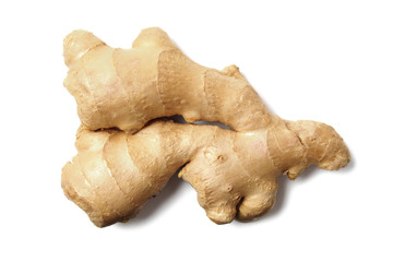 Ginger root on white