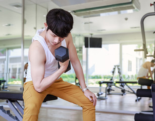 Bodybuilding In Fitness Center