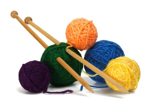 Knitting wool and needles
