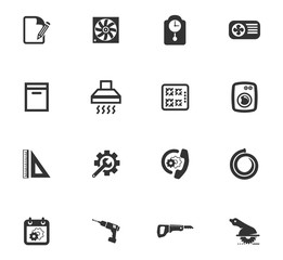 Electronics repair icons set